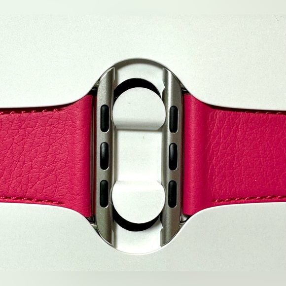 New Apple Watch OEM Classic Buckle Leather Strap Pink Fuchsia 42MM - Picture 3 of 7